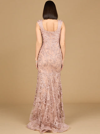 Sleeveless Mermaid Lace Embroidered Gown - By Baano