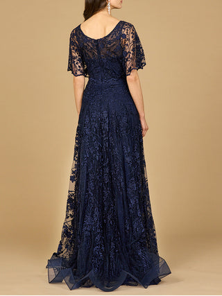 Elegant Cape Sleeve A-line Gown - By Baano