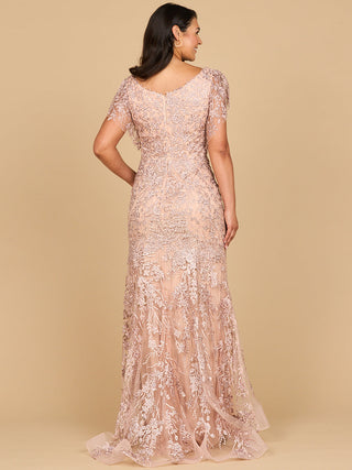 Cap Sleeve Mermaid V-neck Gown - By Baano