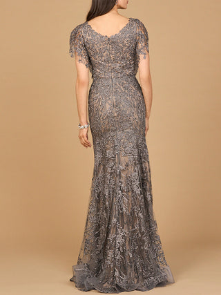 Cap Sleeve Mermaid V-neck Gown - By Baano
