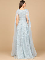 Embellished Gown with Cape Sleeves - By Baano