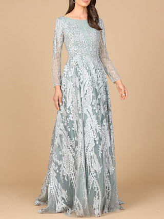 Long Sleeve, Modest Beaded Gown - By Baano