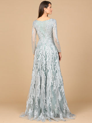Long Sleeve, Modest Beaded Gown - By Baano