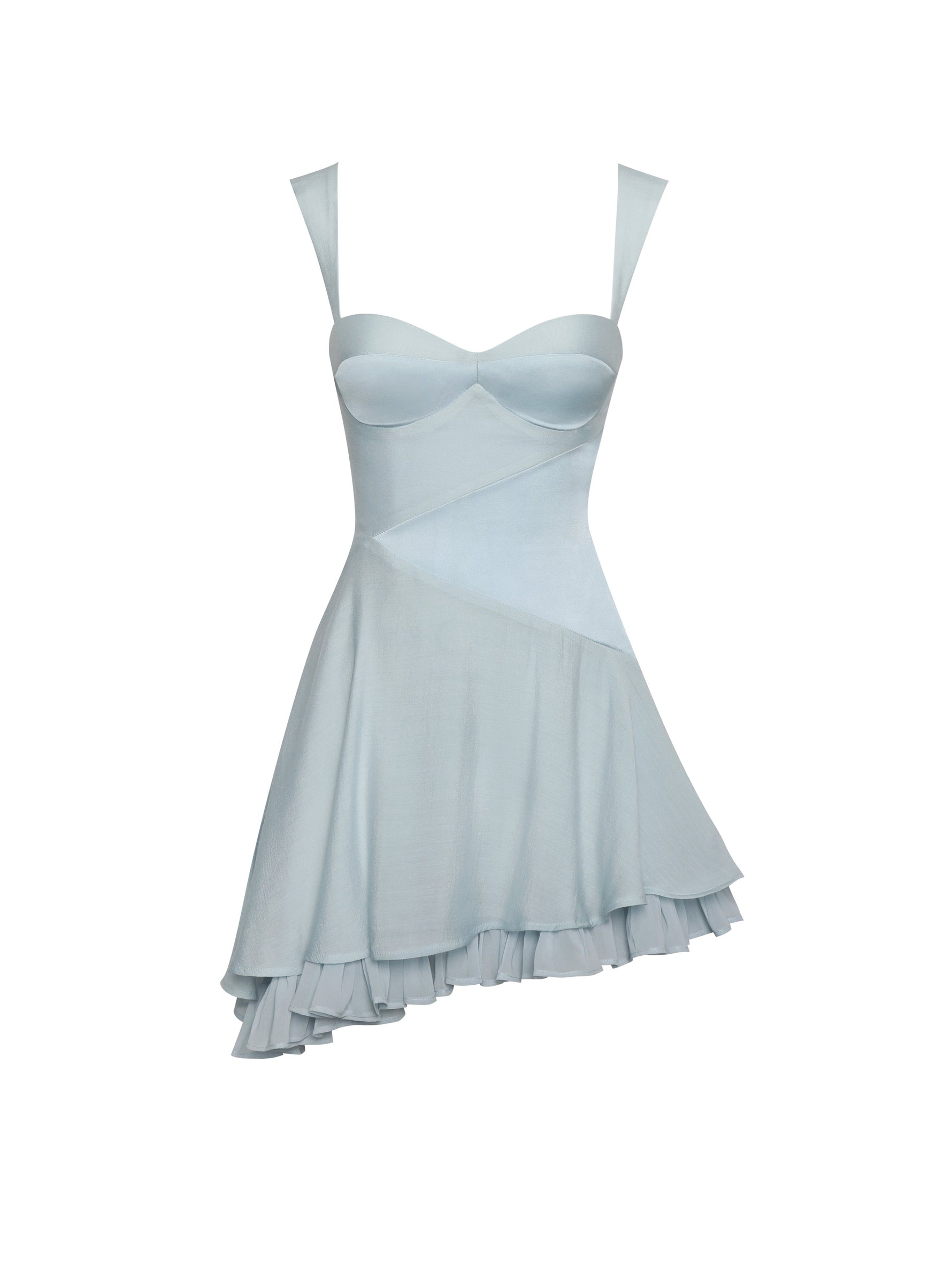 Yaffa Baby Blue Asymmetrical Mini Dress Miss Circle
