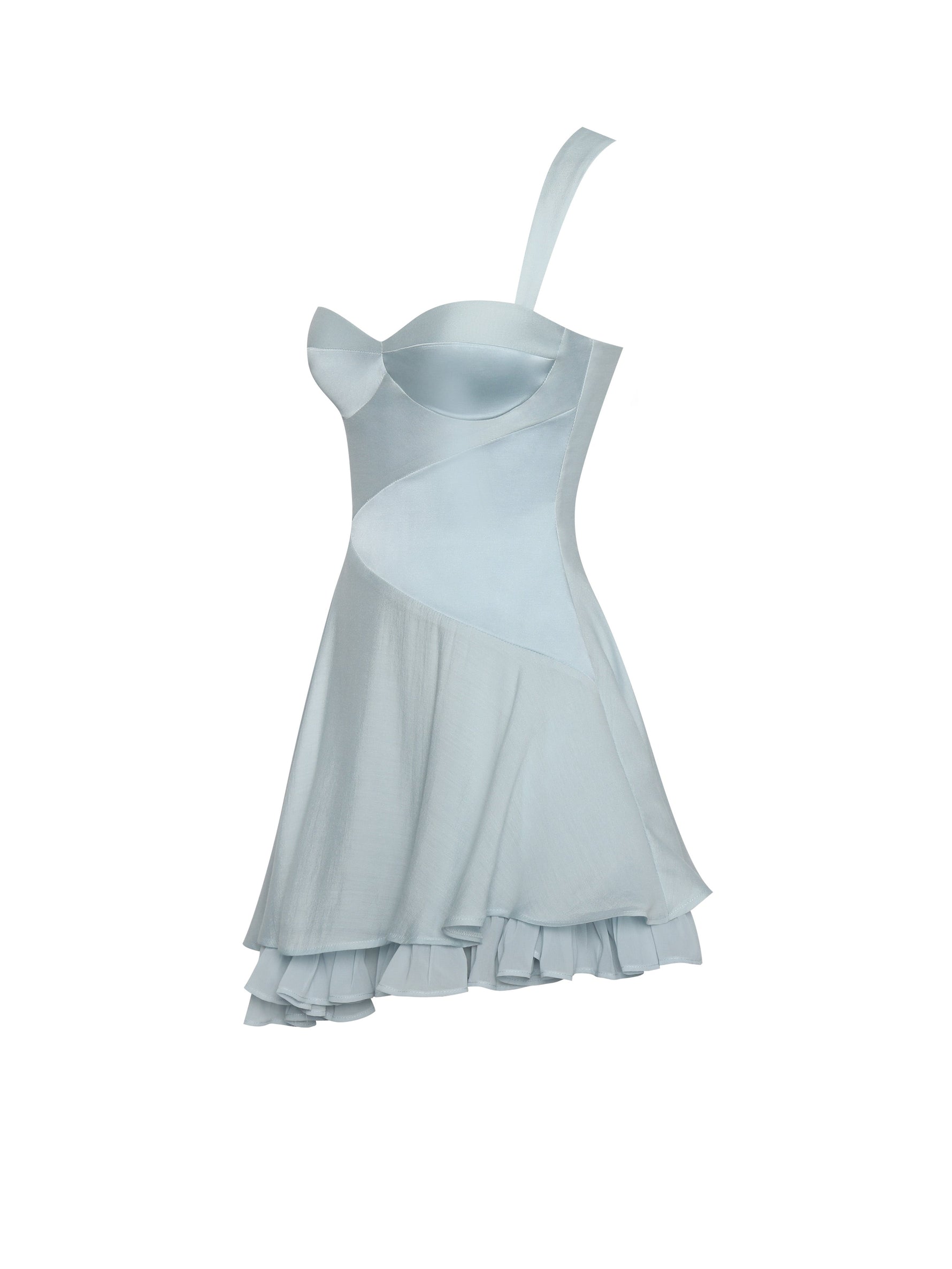 Yaffa Baby Blue Asymmetrical Mini Dress Miss Circle