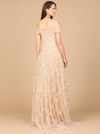 Off Shoulder A-line Gown - By Baano