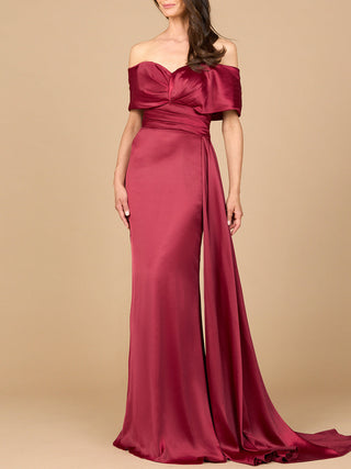 Off Shoulder Satin Dress - By Baano