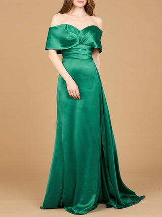 Off Shoulder Satin Dress - By Baano