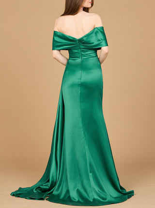 Off Shoulder Satin Dress - By Baano