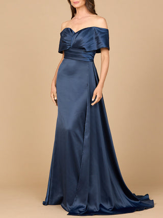 Off Shoulder Satin Dress - By Baano