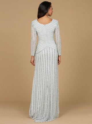 Long Sleeve Beaded Gown - By Baano