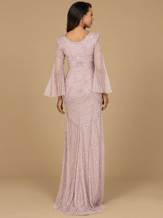 Long Sleeve Beaded Gown - By Baano