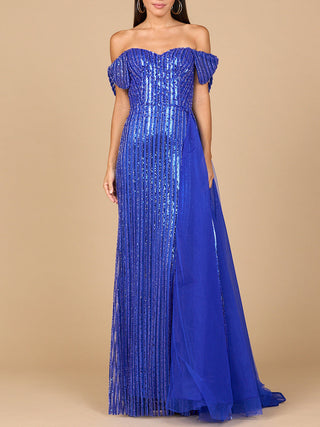 Off Shoulder Fitted Gown - By Baano
