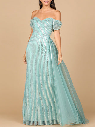Off Shoulder Fitted Gown - By Baano