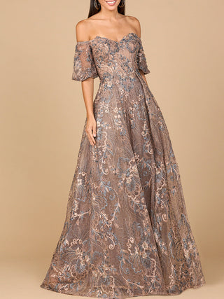 Off Shoulder Lace Ballgown - By Baano