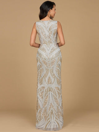 Beaded V-Neck Gown  - OUTLET - By Baano