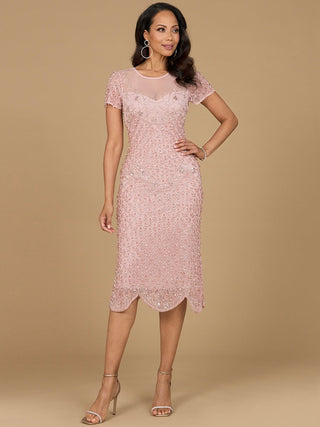 Beaded Midi Dress with Cap Sleeves - By Baano