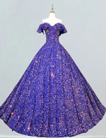 Royal Blue Sequin Strapless Prom Dress | Elegant Evening Gown for Girls