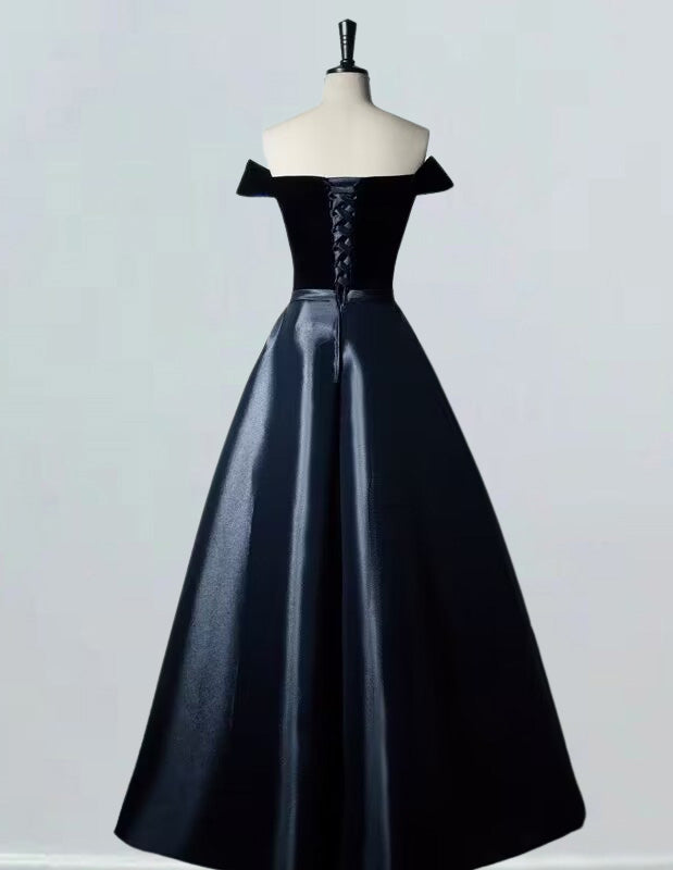 Velvet Off-Shoulder Evening Gown | Women's Prom & Bridesmaid Dress