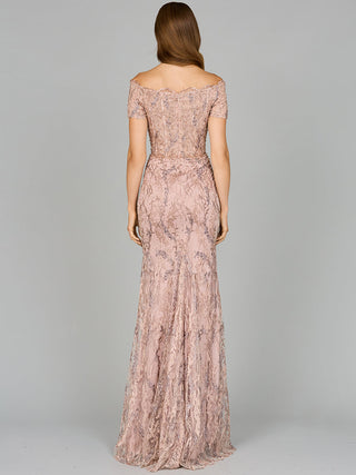 Off Shoulder Mermaid Gown with Short Sleeves - By Baano