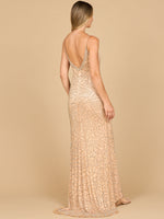 Lara 29004 - Fitted Beaded Gown with Spaghetti Straps