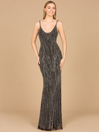 V-Neck Fitted Gown  - OUTLET - By Baano