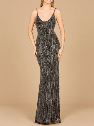 V-Neck Fitted Gown  - OUTLET - By Baano