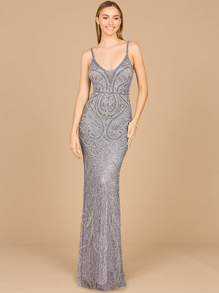V-Neck Fitted Gown - By Baano