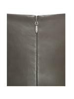 Parisia Cocoa Vegan Leather Drop Waist Midi Dress