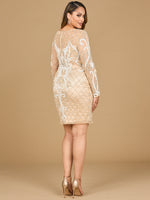 Long Sleeve Cocktail Dress with V-Neckline - By Baano