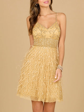 Beaded, Feather Cocktail Short