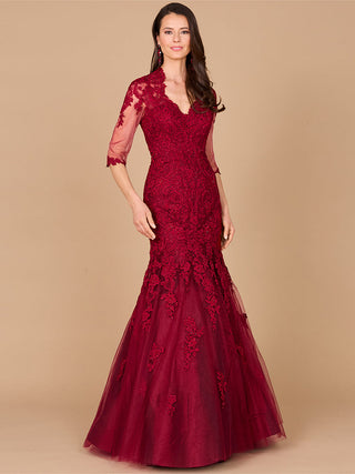 Long Sleeve, Mermaid Lace Gown - By Baano