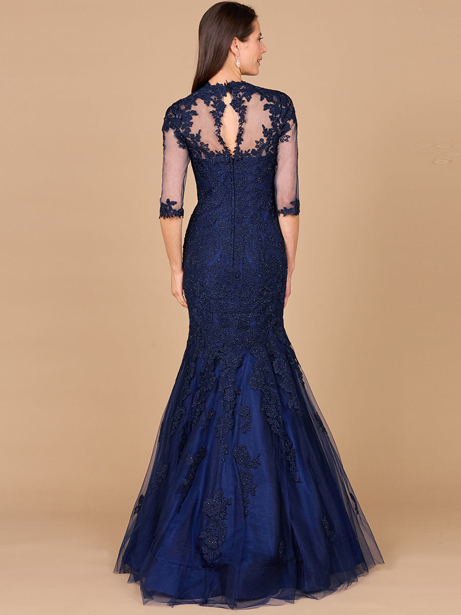 Long Sleeve, Mermaid Lace Gown Lara New York