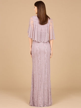 Cape Sleeve Mermaid Gown