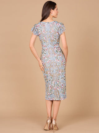 Floral Beaded Midi Dress - By Baano