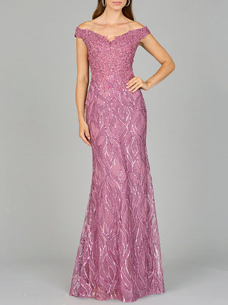 Off Shoulder, Mermaid Lace Gown - By Baano