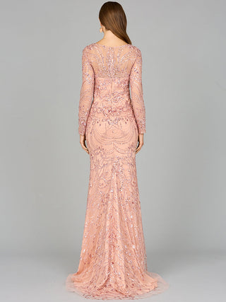Long Sleeve Lace Gown - By Baano