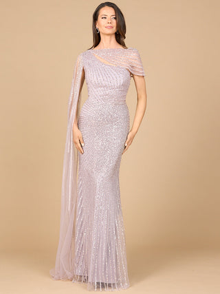 One Shoulder Fitted Gown - By Baano