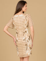 Beaded Short Sleeve Cocktail Dress - By Baano