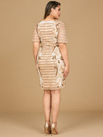 Beaded Short Sleeve Cocktail Dress - By Baano