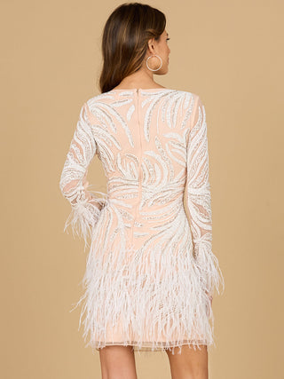 Beaded, Feather Cocktail Dress - By Baano