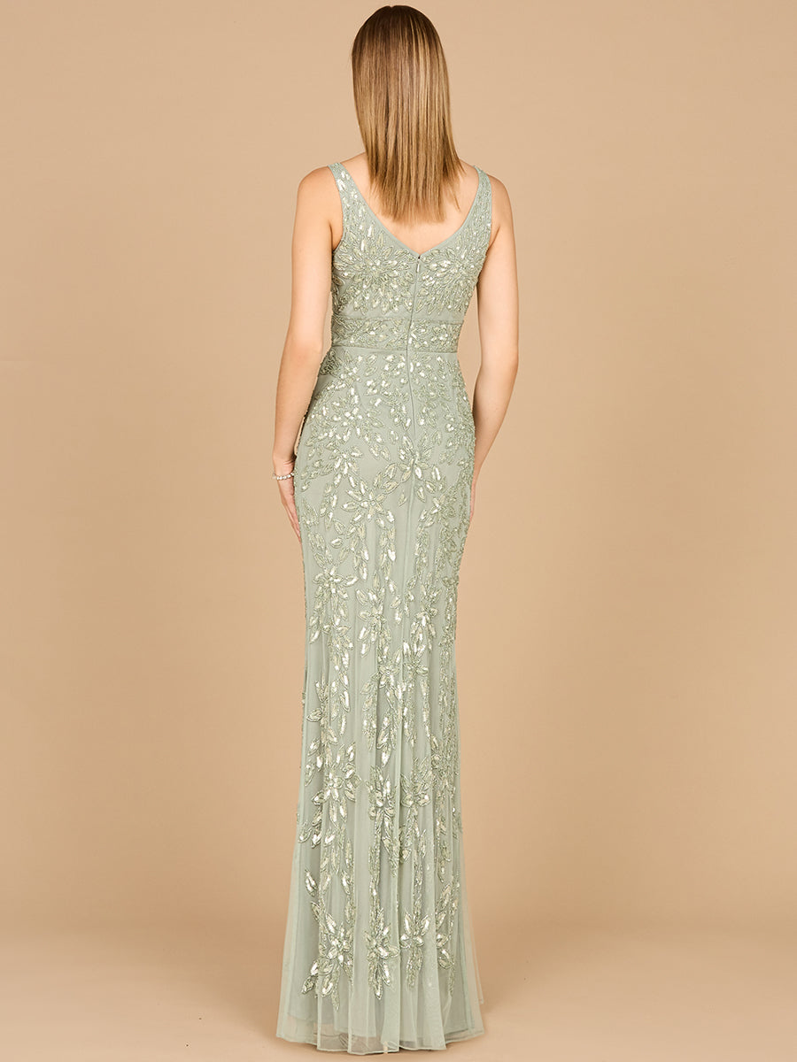 Embellished Gown with Slit - OUTLET - By Baano