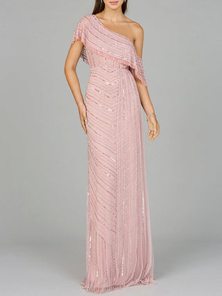 Off Shoulder Sheath Beaded Gown - By Baano