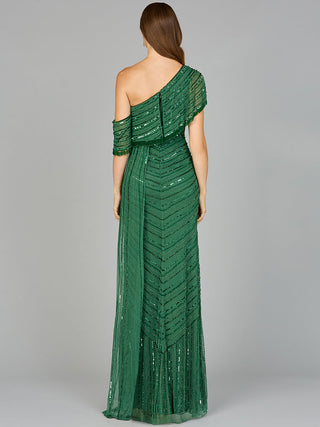 Off Shoulder Sheath Beaded Gown - By Baano