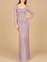 V Neck Beaded Long Sleeve Dress - By Baano