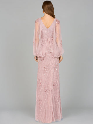 Beaded Cape Sleeve Dress - By Baano