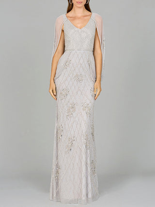 Beaded Cape Sleeve Dress - By Baano