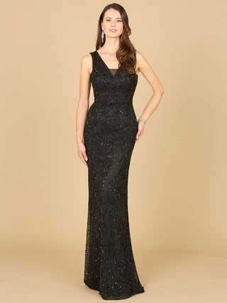 Cowl Draped Back Beaded Dress - By Baano