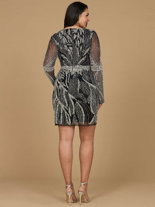 Long Sleeve V-Neck Cocktail Dress