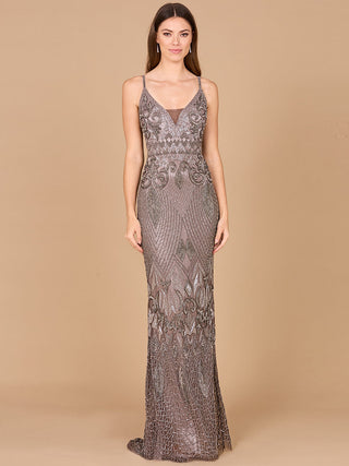 Sleeveless V-Neck Beaded Dress - By Baano